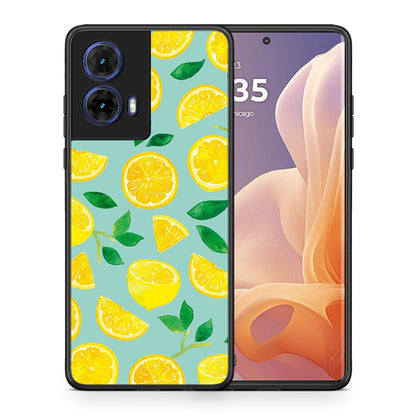 Θήκη Motorola Moto G85 Lemons από τη Smartfits με σχέδιο στο πίσω μέρος και μαύρο περίβλημα | Motorola Moto G85 Lemons case with colorful back and black bezels