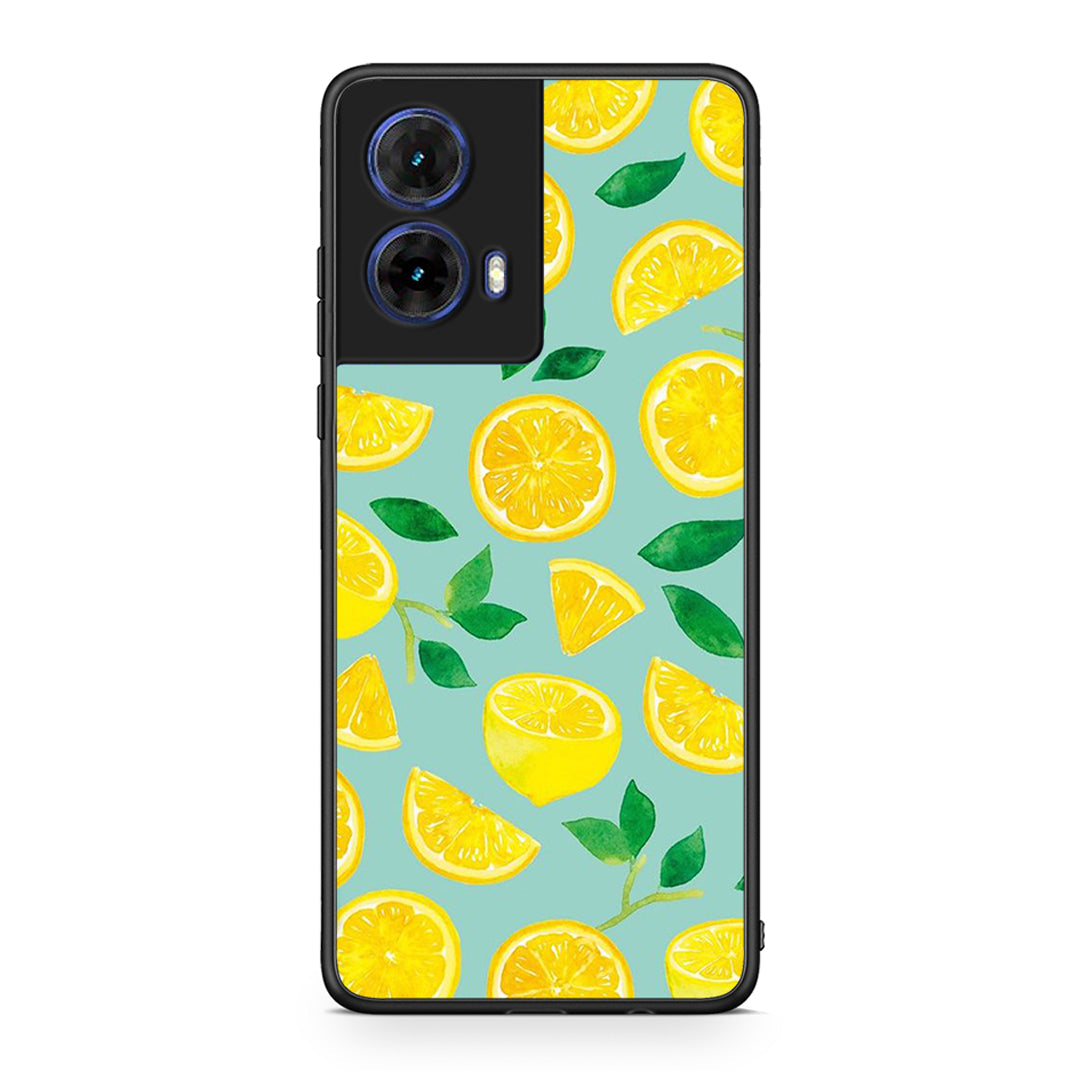 Motorola Moto G85 Lemons θήκη από τη Smartfits με σχέδιο στο πίσω μέρος και μαύρο περίβλημα | Smartphone case with colorful back and black bezels by Smartfits