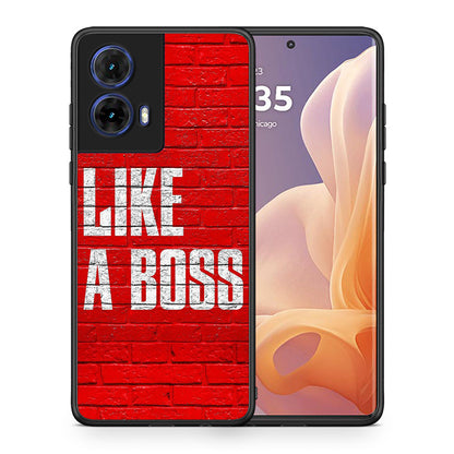 Θήκη Motorola Moto G85 Like A Boss από τη Smartfits με σχέδιο στο πίσω μέρος και μαύρο περίβλημα | Motorola Moto G85 Like A Boss case with colorful back and black bezels