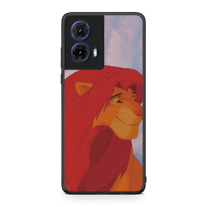 Motorola Moto G85 Lion Love 1 Θήκη Αγίου Βαλεντίνου από τη Smartfits με σχέδιο στο πίσω μέρος και μαύρο περίβλημα | Smartphone case with colorful back and black bezels by Smartfits
