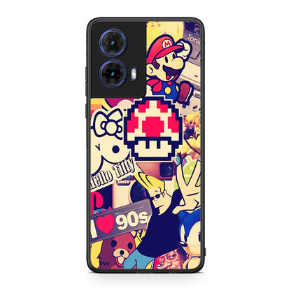 Motorola Moto G85 Love The 90s θήκη από τη Smartfits με σχέδιο στο πίσω μέρος και μαύρο περίβλημα | Smartphone case with colorful back and black bezels by Smartfits