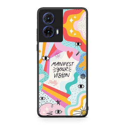 Motorola Moto G85 Manifest Your Vision θήκη από τη Smartfits με σχέδιο στο πίσω μέρος και μαύρο περίβλημα | Smartphone case with colorful back and black bezels by Smartfits