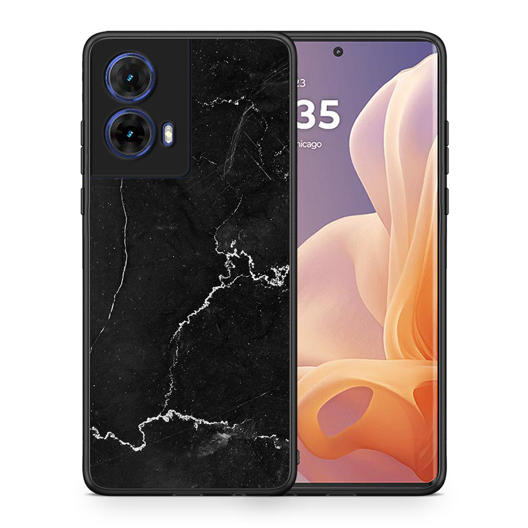 Θήκη Motorola Moto G85 Marble Black από τη Smartfits με σχέδιο στο πίσω μέρος και μαύρο περίβλημα | Motorola Moto G85 Marble Black case with colorful back and black bezels