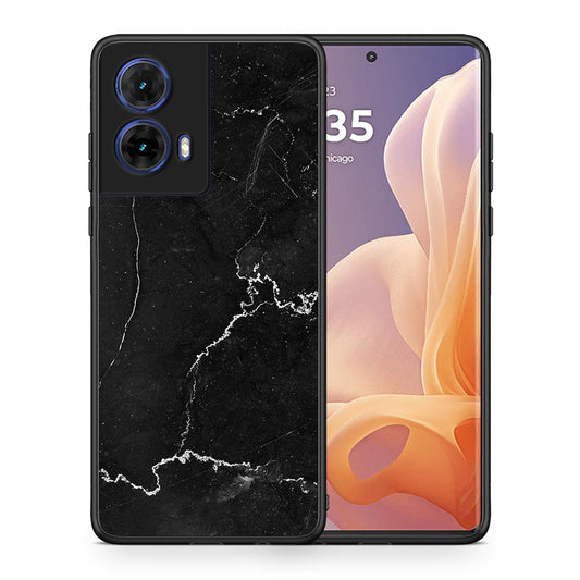 Θήκη Motorola Moto G85 Marble Black από τη Smartfits με σχέδιο στο πίσω μέρος και μαύρο περίβλημα | Motorola Moto G85 Marble Black case with colorful back and black bezels