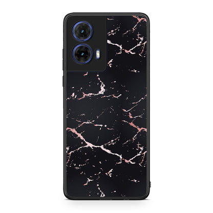 4 - Motorola Moto G85 Black Rosegold Marble case, cover, bumper