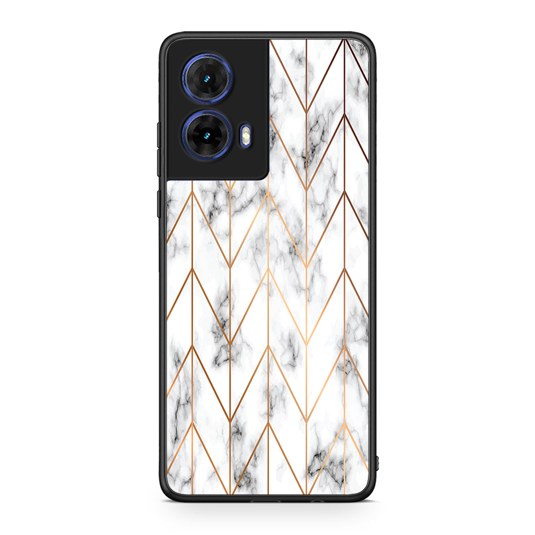 44 - Motorola Moto G85 Gold Geometric Marble case, cover, bumper