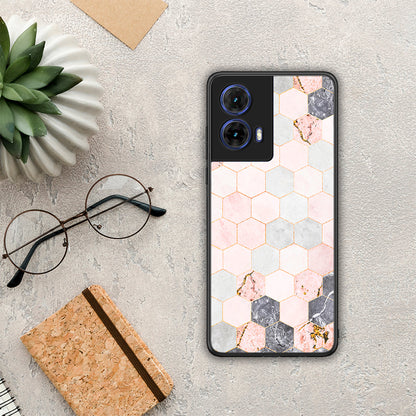 Marble Hexagon Pink - Motorola Moto G85 θήκη