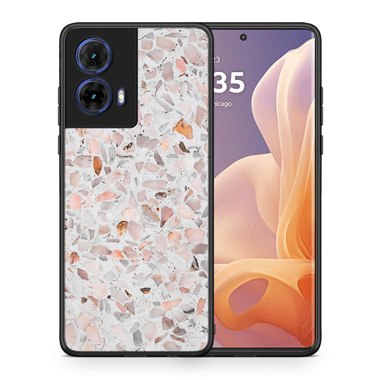 Θήκη Motorola Moto G85 Marble Terrazzo από τη Smartfits με σχέδιο στο πίσω μέρος και μαύρο περίβλημα | Motorola Moto G85 Marble Terrazzo case with colorful back and black bezels