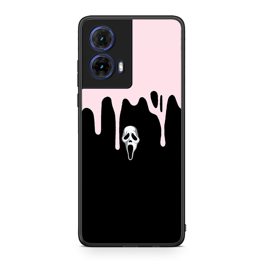 Motorola Moto G85 Melting Halloween Mask Θήκη από τη Smartfits με σχέδιο στο πίσω μέρος και μαύρο περίβλημα | Smartphone case with colorful back and black bezels by Smartfits