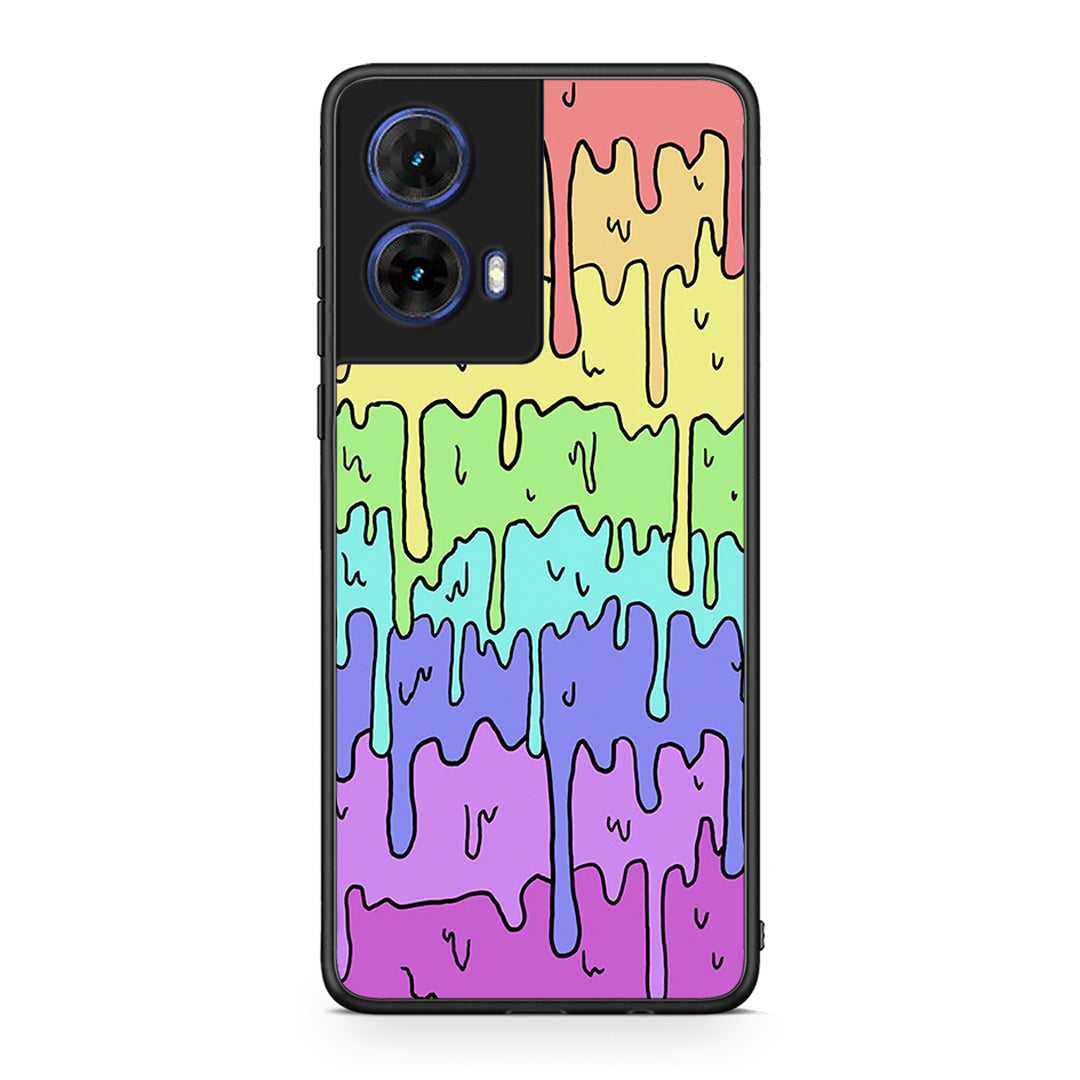 Motorola Moto G85 Melting Rainbow θήκη από τη Smartfits με σχέδιο στο πίσω μέρος και μαύρο περίβλημα | Smartphone case with colorful back and black bezels by Smartfits