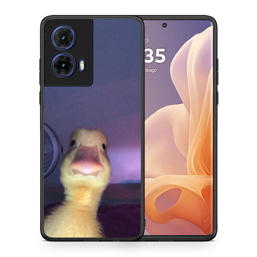 Θήκη Motorola Moto G85 Meme Duck από τη Smartfits με σχέδιο στο πίσω μέρος και μαύρο περίβλημα | Motorola Moto G85 Meme Duck case with colorful back and black bezels