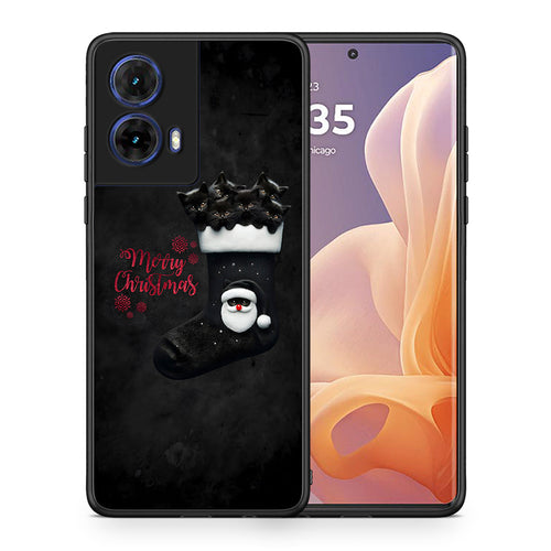 Θήκη Motorola Moto G85 Merry Cat Christmas από τη Smartfits με σχέδιο στο πίσω μέρος και μαύρο περίβλημα | Motorola Moto G85 Merry Cat Christmas case with colorful back and black bezels