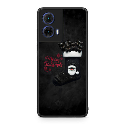Motorola Moto G85 Merry Cat Christmas θήκη από τη Smartfits με σχέδιο στο πίσω μέρος και μαύρο περίβλημα | Smartphone case with colorful back and black bezels by Smartfits