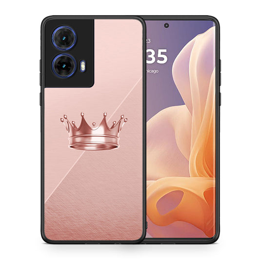 Θήκη Motorola Moto G85 Crown Minimal από τη Smartfits με σχέδιο στο πίσω μέρος και μαύρο περίβλημα | Motorola Moto G85 Crown Minimal case with colorful back and black bezels