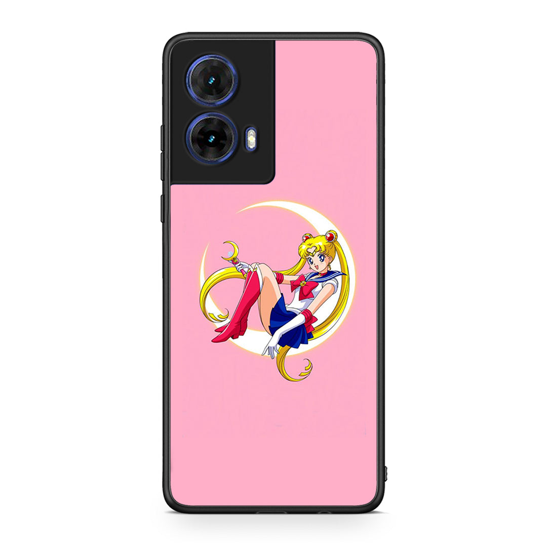 Motorola Moto G85 Moon Girl θήκη από τη Smartfits με σχέδιο στο πίσω μέρος και μαύρο περίβλημα | Smartphone case with colorful back and black bezels by Smartfits