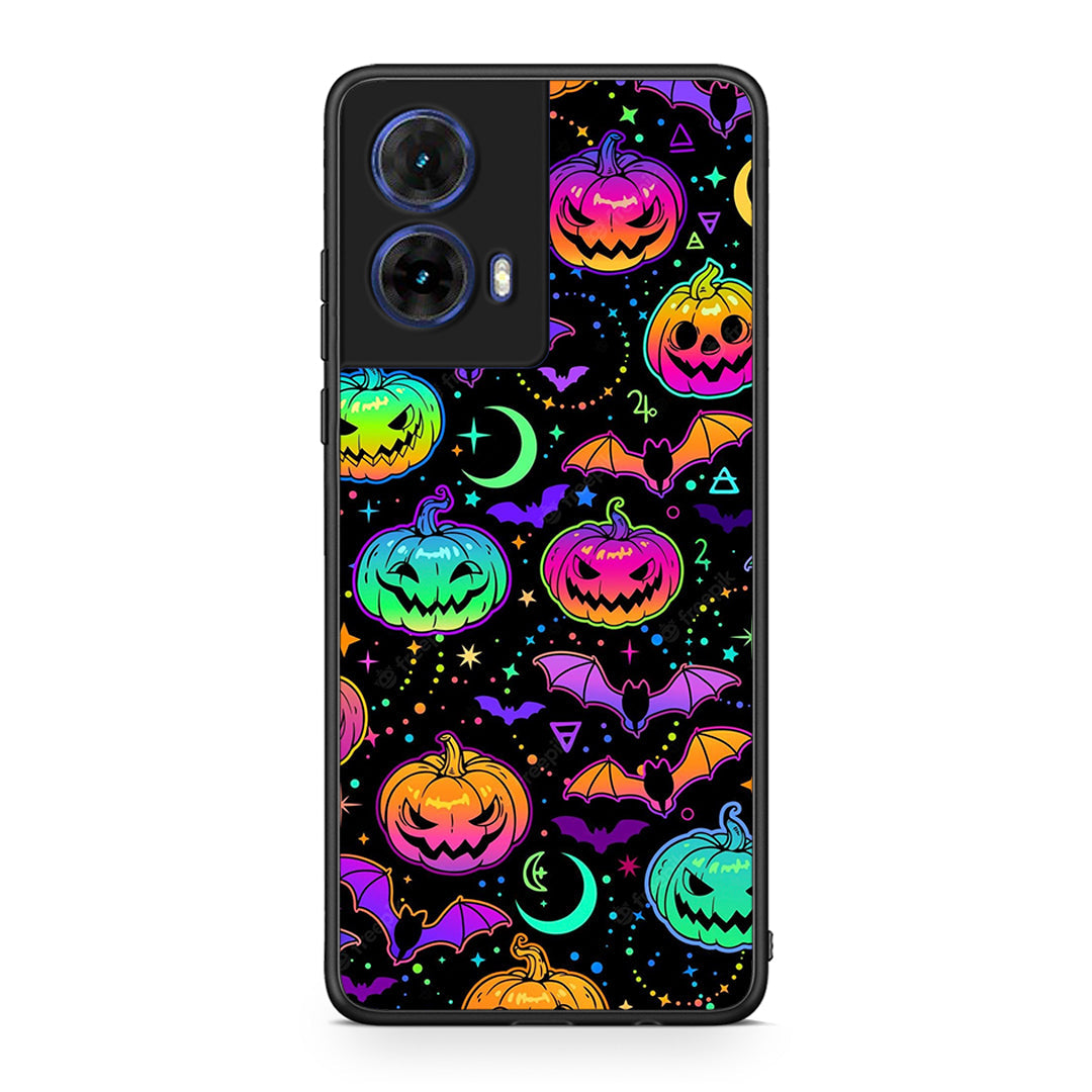 Motorola Moto G85 Neon Halloween θήκη από τη Smartfits με σχέδιο στο πίσω μέρος και μαύρο περίβλημα | Smartphone case with colorful back and black bezels by Smartfits