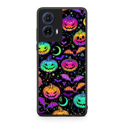 Motorola Moto G85 Neon Halloween θήκη από τη Smartfits με σχέδιο στο πίσω μέρος και μαύρο περίβλημα | Smartphone case with colorful back and black bezels by Smartfits