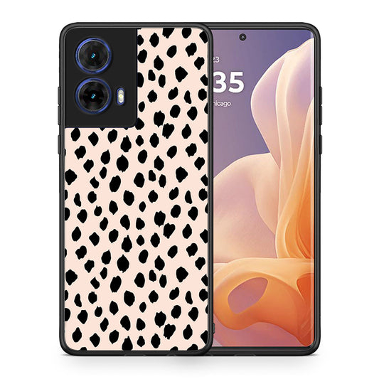 Θήκη Motorola Moto G85 New Polka Dots από τη Smartfits με σχέδιο στο πίσω μέρος και μαύρο περίβλημα | Motorola Moto G85 New Polka Dots case with colorful back and black bezels