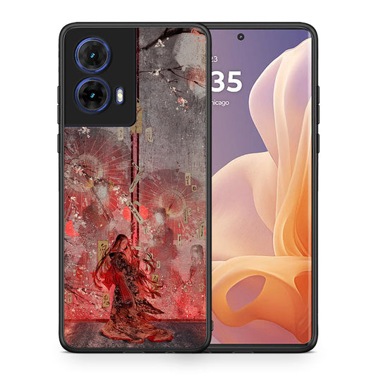 Θήκη Motorola Moto G85 Nezuko Kamado από τη Smartfits με σχέδιο στο πίσω μέρος και μαύρο περίβλημα | Motorola Moto G85 Nezuko Kamado case with colorful back and black bezels