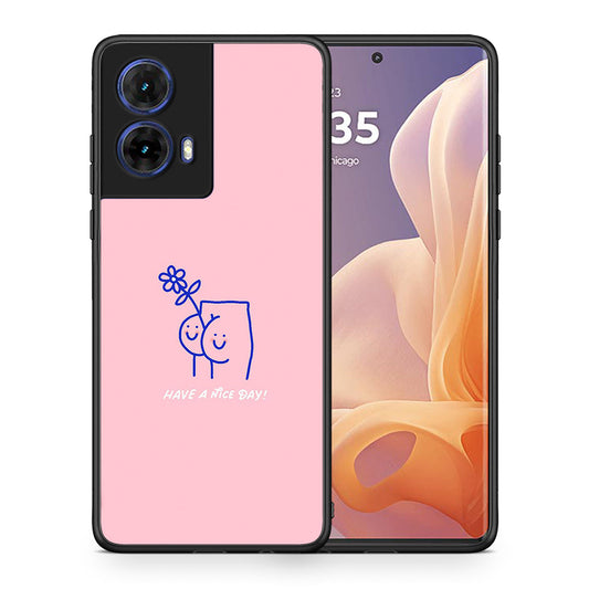 Θήκη Motorola Moto G85 Nice Day από τη Smartfits με σχέδιο στο πίσω μέρος και μαύρο περίβλημα | Motorola Moto G85 Nice Day case with colorful back and black bezels