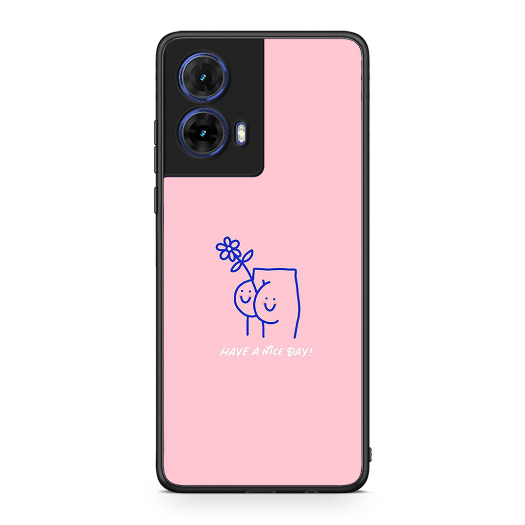 Motorola Moto G85 Nice Day θήκη από τη Smartfits με σχέδιο στο πίσω μέρος και μαύρο περίβλημα | Smartphone case with colorful back and black bezels by Smartfits
