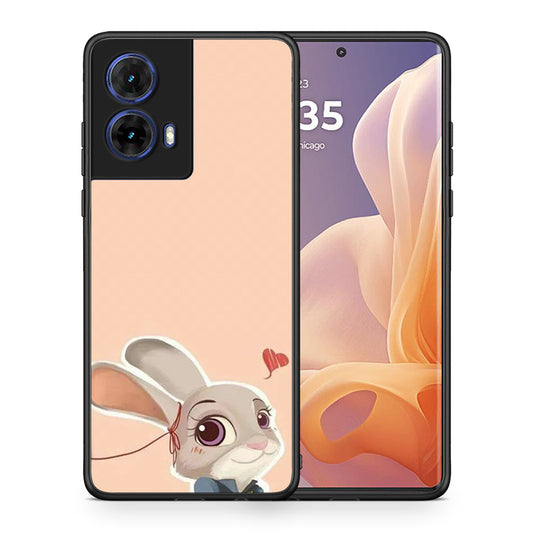 Θήκη Motorola Moto G85 Nick Wilde And Judy Hopps Love 2 από τη Smartfits με σχέδιο στο πίσω μέρος και μαύρο περίβλημα | Motorola Moto G85 Nick Wilde And Judy Hopps Love 2 case with colorful back and black bezels