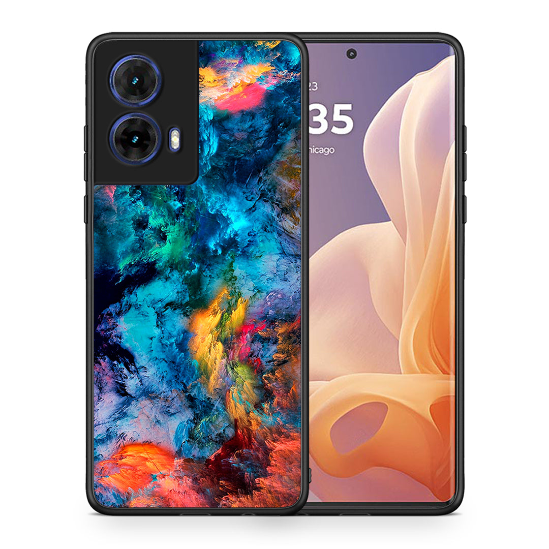 Θήκη Motorola Moto G85 Crayola Paint από τη Smartfits με σχέδιο στο πίσω μέρος και μαύρο περίβλημα | Motorola Moto G85 Crayola Paint case with colorful back and black bezels