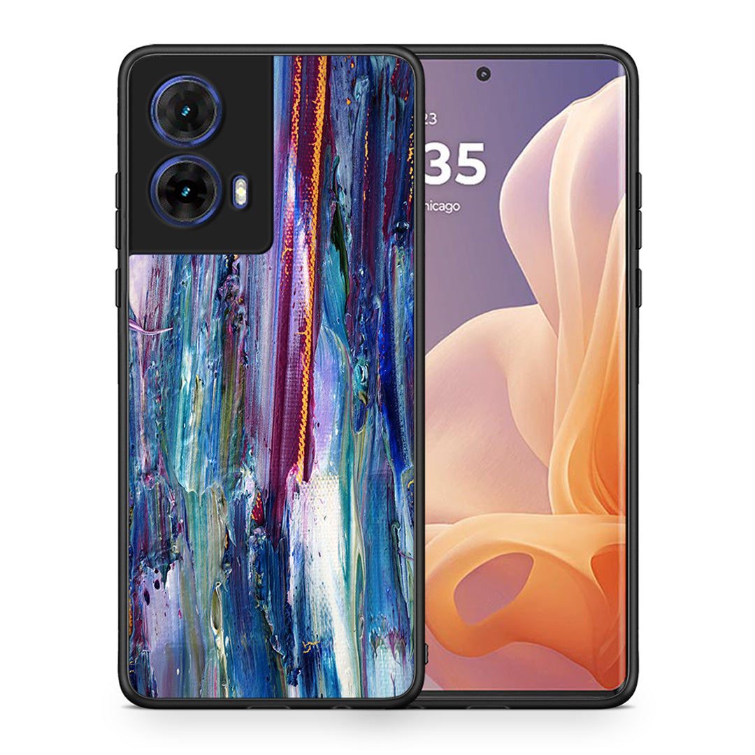 Θήκη Motorola Moto G85 Winter Paint από τη Smartfits με σχέδιο στο πίσω μέρος και μαύρο περίβλημα | Motorola Moto G85 Winter Paint case with colorful back and black bezels