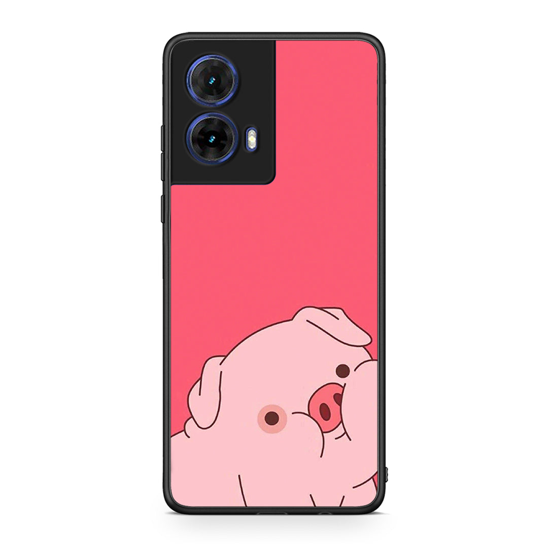 Motorola Moto G85 Pig Love 1 Θήκη Αγίου Βαλεντίνου από τη Smartfits με σχέδιο στο πίσω μέρος και μαύρο περίβλημα | Smartphone case with colorful back and black bezels by Smartfits