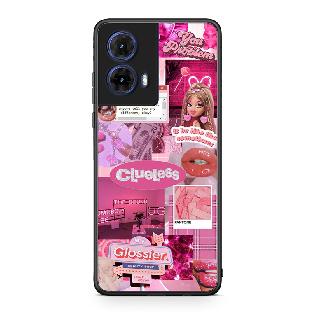 Motorola Moto G85 Pink Love Θήκη Αγίου Βαλεντίνου από τη Smartfits με σχέδιο στο πίσω μέρος και μαύρο περίβλημα | Smartphone case with colorful back and black bezels by Smartfits