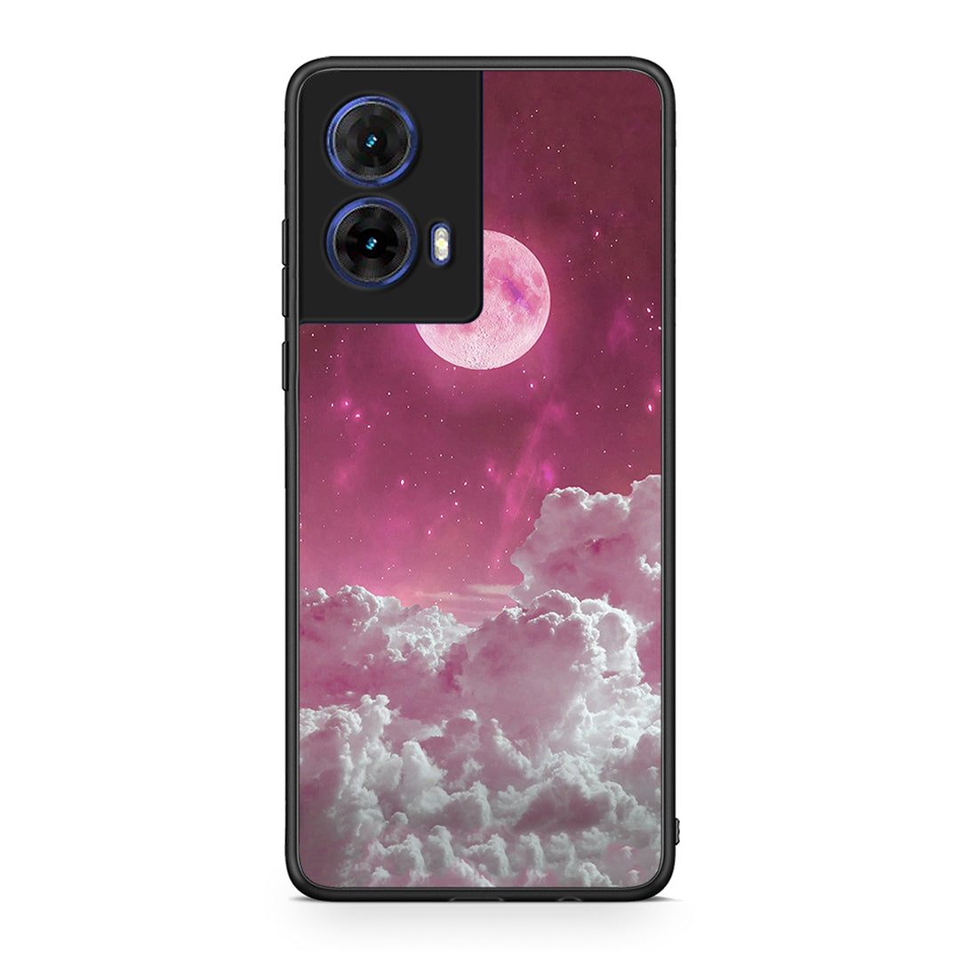 Motorola Moto G85 Pink Moon Θήκη από τη Smartfits με σχέδιο στο πίσω μέρος και μαύρο περίβλημα | Smartphone case with colorful back and black bezels by Smartfits