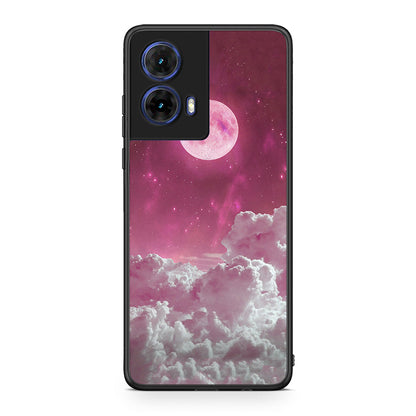 Motorola Moto G85 Pink Moon Θήκη από τη Smartfits με σχέδιο στο πίσω μέρος και μαύρο περίβλημα | Smartphone case with colorful back and black bezels by Smartfits