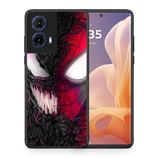 Θήκη Motorola Moto G85 SpiderVenom PopArt από τη Smartfits με σχέδιο στο πίσω μέρος και μαύρο περίβλημα | Motorola Moto G85 SpiderVenom PopArt case with colorful back and black bezels