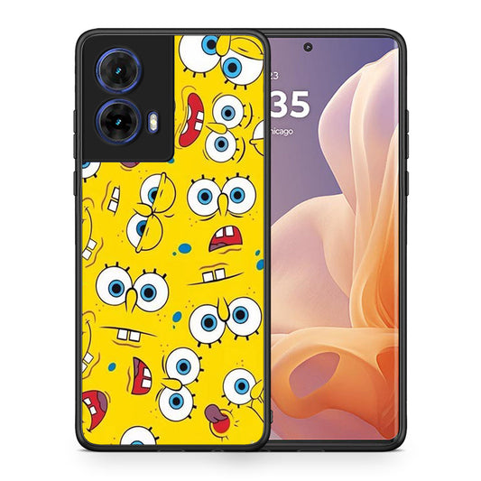 Θήκη Motorola Moto G85 Sponge PopArt από τη Smartfits με σχέδιο στο πίσω μέρος και μαύρο περίβλημα | Motorola Moto G85 Sponge PopArt case with colorful back and black bezels
