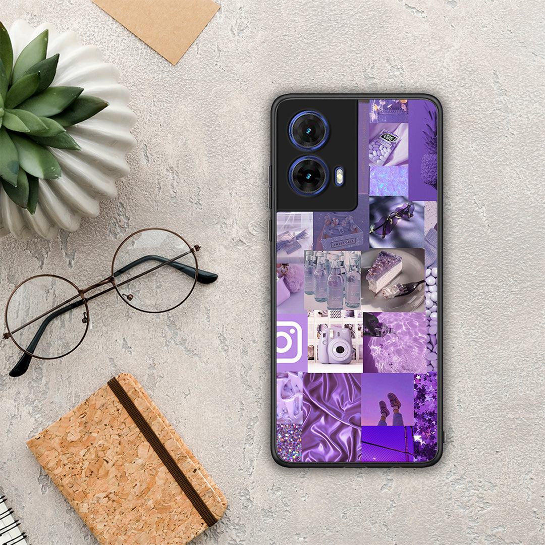 Purple Aesthetic Collage - Motorola Moto G85 θήκη