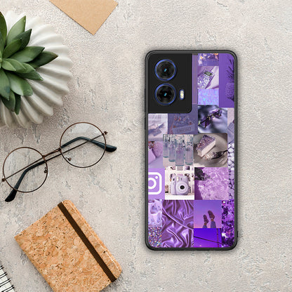 Purple Aesthetic Collage - Motorola Moto G85 θήκη