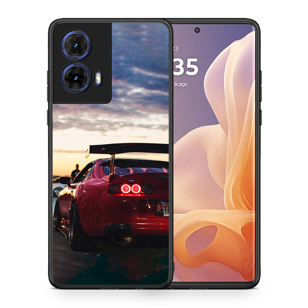 Θήκη Motorola Moto G85 Racing Supra από τη Smartfits με σχέδιο στο πίσω μέρος και μαύρο περίβλημα | Motorola Moto G85 Racing Supra case with colorful back and black bezels