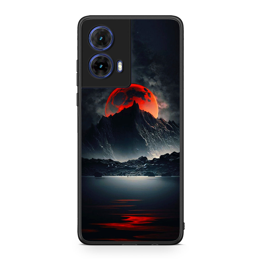 Motorola Moto G85 Red Full Moon θήκη από τη Smartfits με σχέδιο στο πίσω μέρος και μαύρο περίβλημα | Smartphone case with colorful back and black bezels by Smartfits
