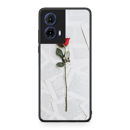 Motorola Moto G85 Red Rose θήκη από τη Smartfits με σχέδιο στο πίσω μέρος και μαύρο περίβλημα | Smartphone case with colorful back and black bezels by Smartfits