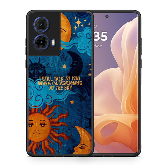 Θήκη Motorola Moto G85 Screaming Sky από τη Smartfits με σχέδιο στο πίσω μέρος και μαύρο περίβλημα | Motorola Moto G85 Screaming Sky case with colorful back and black bezels