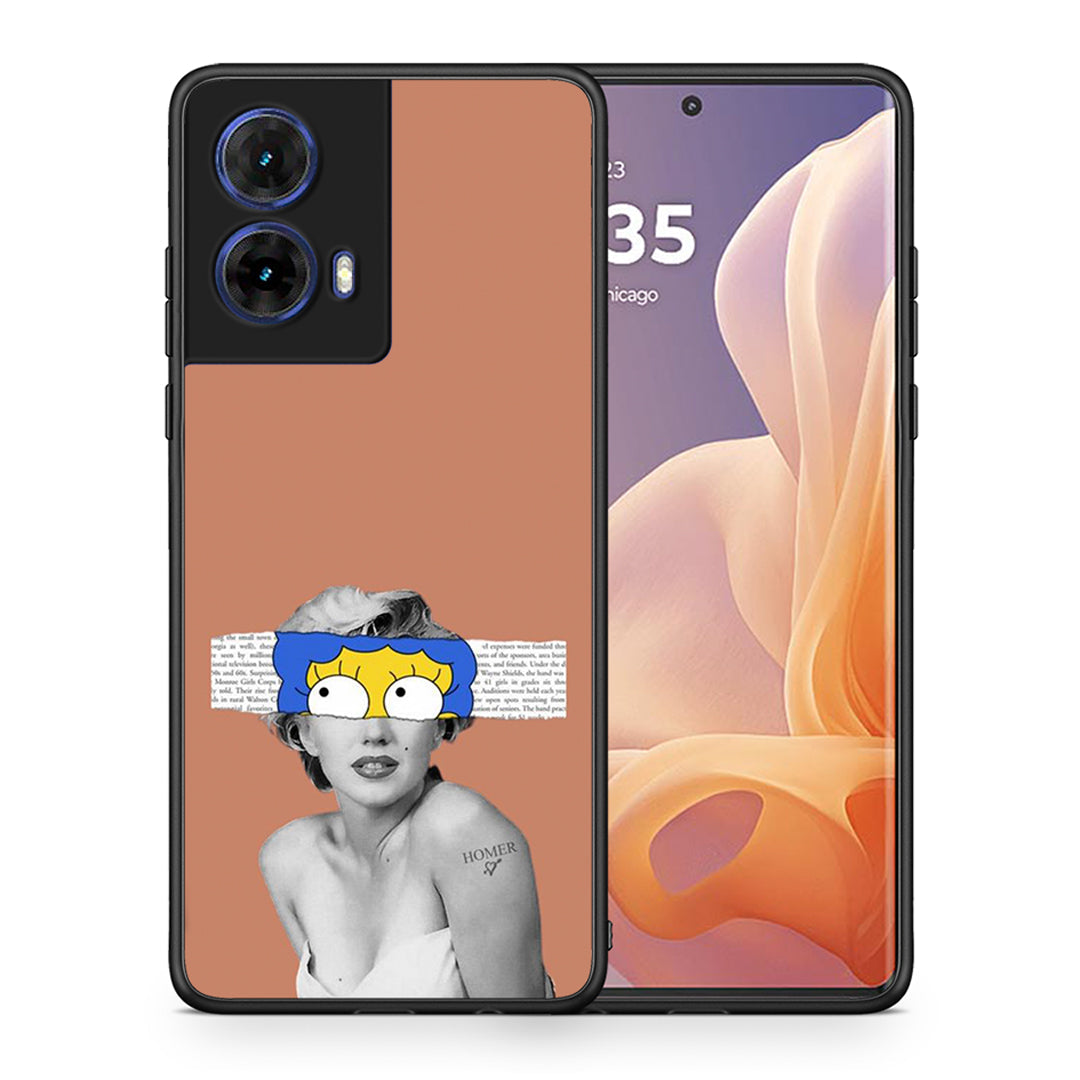 Θήκη Motorola Moto G85 Sim Merilyn από τη Smartfits με σχέδιο στο πίσω μέρος και μαύρο περίβλημα | Motorola Moto G85 Sim Merilyn case with colorful back and black bezels