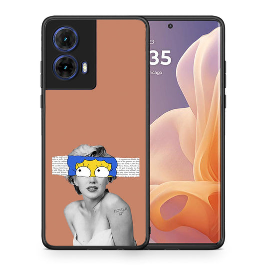 Θήκη Motorola Moto G85 Sim Merilyn από τη Smartfits με σχέδιο στο πίσω μέρος και μαύρο περίβλημα | Motorola Moto G85 Sim Merilyn case with colorful back and black bezels