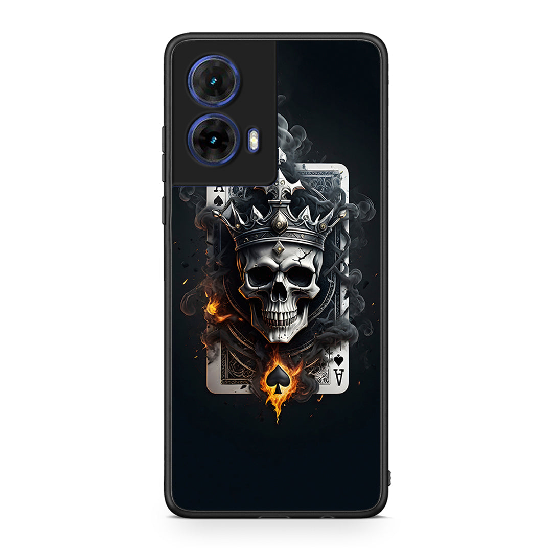 Motorola Moto G85 Skull King Ace θήκη από τη Smartfits με σχέδιο στο πίσω μέρος και μαύρο περίβλημα | Smartphone case with colorful back and black bezels by Smartfits