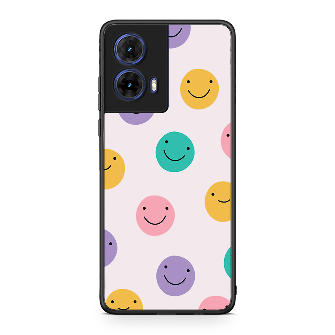 Motorola Moto G85 Smiley Faces θήκη από τη Smartfits με σχέδιο στο πίσω μέρος και μαύρο περίβλημα | Smartphone case with colorful back and black bezels by Smartfits