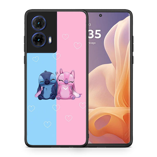 Θήκη Motorola Moto G85 Stitch And Angel από τη Smartfits με σχέδιο στο πίσω μέρος και μαύρο περίβλημα | Motorola Moto G85 Stitch And Angel case with colorful back and black bezels