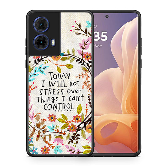 Θήκη Motorola Moto G85 Stress Over από τη Smartfits με σχέδιο στο πίσω μέρος και μαύρο περίβλημα | Motorola Moto G85 Stress Over case with colorful back and black bezels