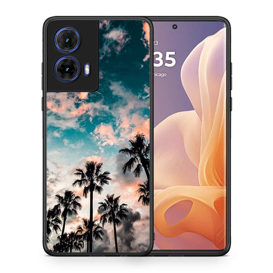 Θήκη Motorola Moto G85 Sky Summer από τη Smartfits με σχέδιο στο πίσω μέρος και μαύρο περίβλημα | Motorola Moto G85 Sky Summer case with colorful back and black bezels