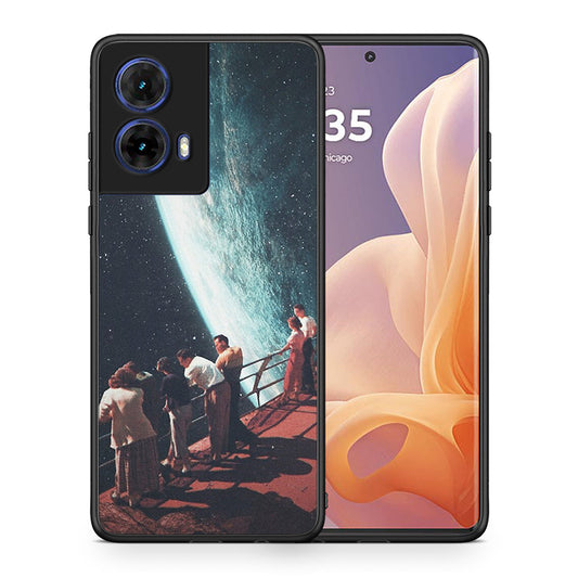 Θήκη Motorola Moto G85 Surreal View από τη Smartfits με σχέδιο στο πίσω μέρος και μαύρο περίβλημα | Motorola Moto G85 Surreal View case with colorful back and black bezels