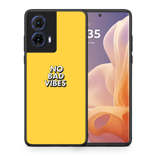 Θήκη Motorola Moto G85 Vibes Text από τη Smartfits με σχέδιο στο πίσω μέρος και μαύρο περίβλημα | Motorola Moto G85 Vibes Text case with colorful back and black bezels