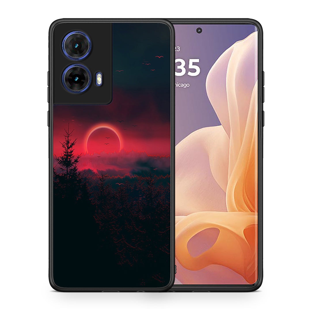 Θήκη Motorola Moto G85 Sunset Tropic από τη Smartfits με σχέδιο στο πίσω μέρος και μαύρο περίβλημα | Motorola Moto G85 Sunset Tropic case with colorful back and black bezels
